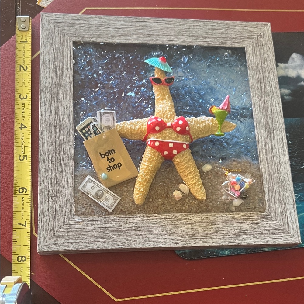 #0594+ Starfish Art with Red Accents. Happy New Year 🐎 - Picture 3 of 11